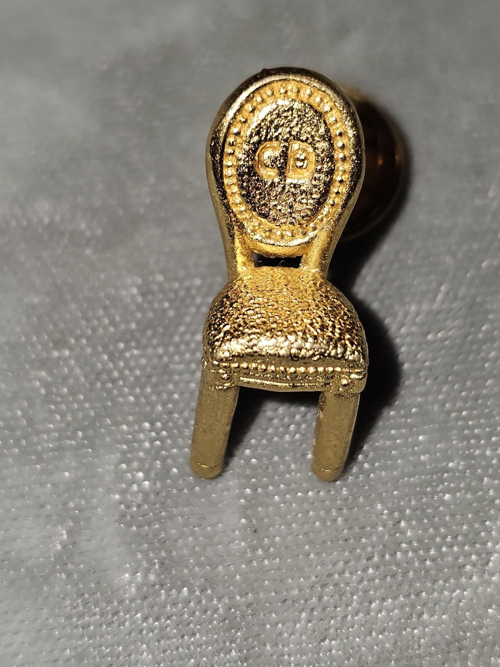 Dior Gold-tone Miniature Chair Brooch with CD Medallion - Picture 2 of 12